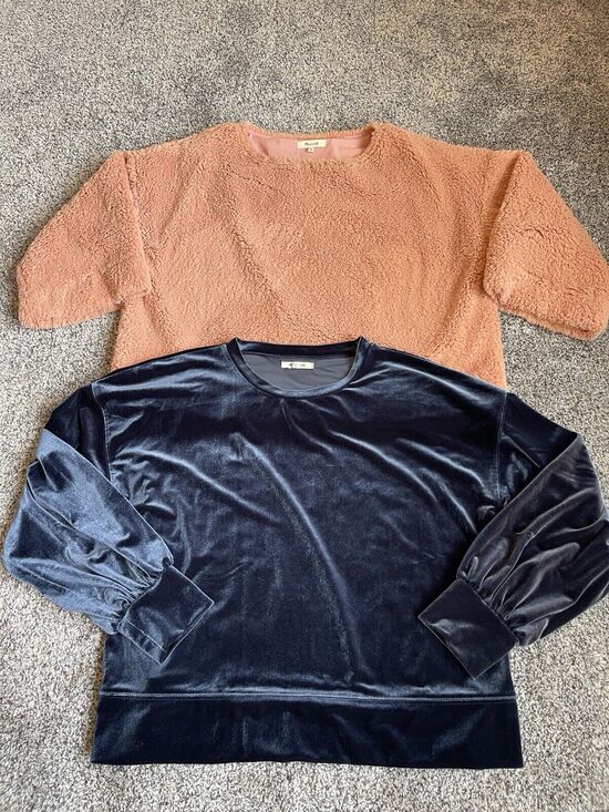 Madewell Tops - Madewell Women’s Large Blouse Lot of 2 Fuzzy Velour